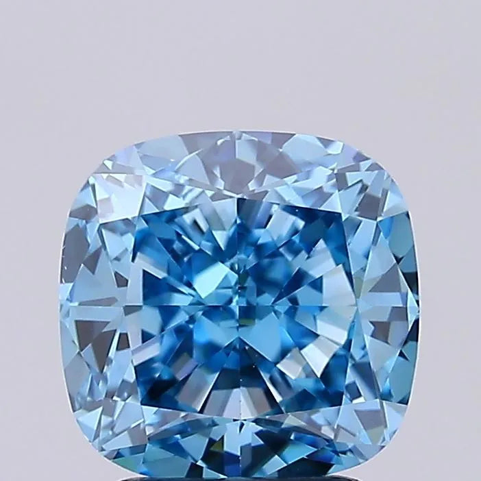 2.50ct Cushion brilliant Lab Grown Diamond (Fancy Vivid Blue, Clarity VS1, IGI)